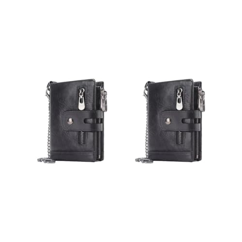 Siepificius Herren-Geldbörse, Rindsleder, Kreditkartenetui, RFID-Bifold, Kaffee, 90 x 115 x 25 mm, 2er-Set (schwarz, 90 x 115 x 25 mm), 90x115x25mm, Siehe Beschreibung von Siepificius