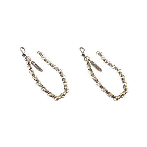 Siepificius Hip Hop Totenkopf Punk Kette Legierung Schmuck Hose Geldbörse Hose Antiksilber, 2er-Set (Antik-Bronze), 57 cm, Siehe Beschreibung von Siepificius