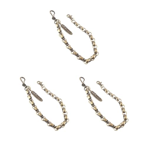 Siepificius Hip Hop Totenkopf Punk Kette Legierung Schmuck Hose Geldbörse Hose Antiksilber, 3er-Set (Antik-Bronze), 57 cm, Siehe Beschreibung von Siepificius