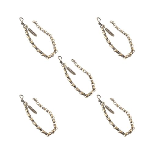 Siepificius Hip Hop Totenkopf Punk Kette Legierung Schmuck Hose Geldbörse Hose Antiksilber, 5er-Set (Antik-Bronze), 57 cm, Siehe Beschreibung von Siepificius