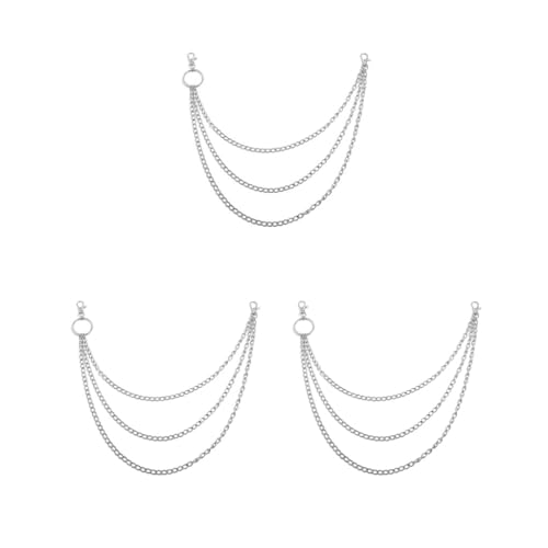 Siepificius Unisex Metall Geldbörse Kette Jeans Biker Rocker Doppellagige Halskette 1 Schicht, 3er-Set (3-lagig), 3 Layer, Siehe Beschreibung von Siepificius
