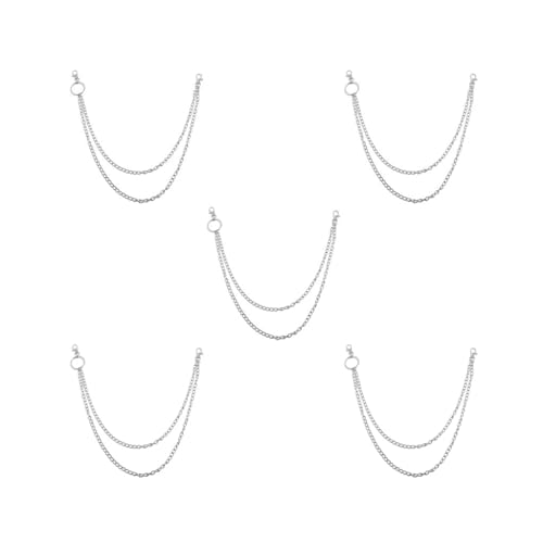 Siepificius Unisex Metall Geldbörse Kette Jeans Biker Rocker Doppellagige Halskette 1 Schicht, 5er-Set (2-lagig), 2 Layer, Siehe Beschreibung von Siepificius