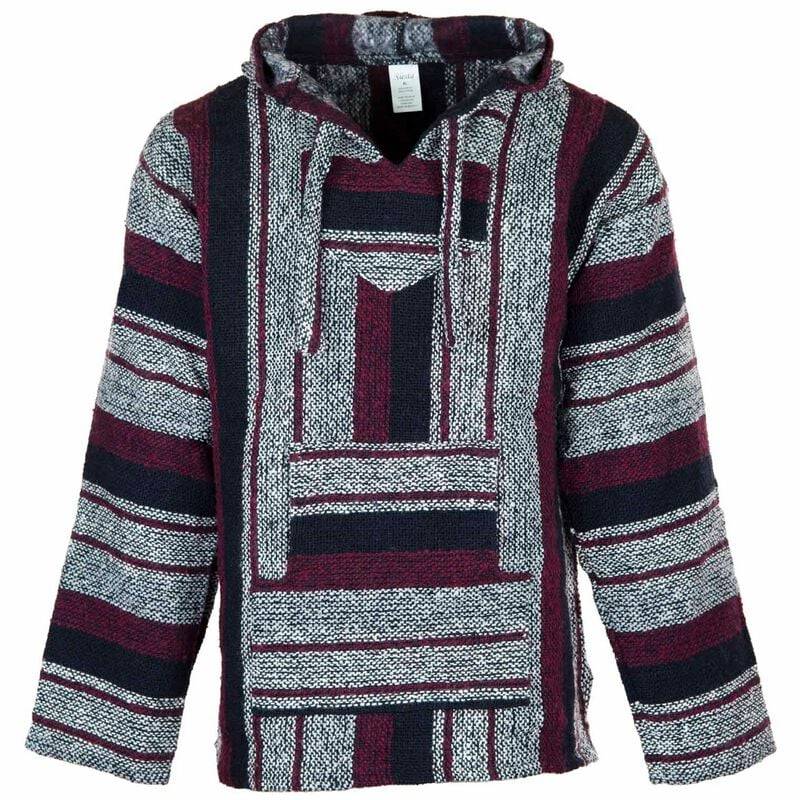 Siesta Kapuzenpullover - Baja Top - Maroon, Black and White - XL - für Männer - Größe XL - multicolor von Siesta