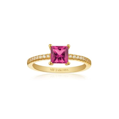 Sif Jakobs Jewellery Damen-Damenring 925er Silber Farbstein 52 Gold, Rosa 32024002 von Sif Jakobs