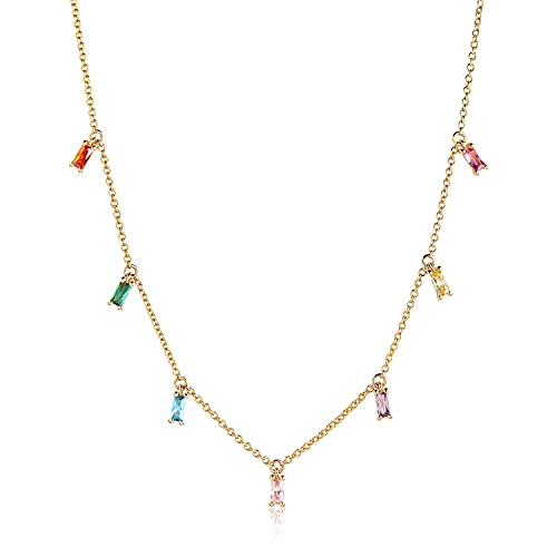 Sif Jakobs Jewellery Damen-Kette Princess 925er Silber Zirkonia One Size Gold/Mehrfarbig 32011889 von Sif Jakobs