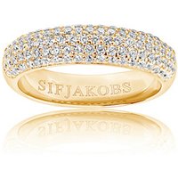 Sif Jakobs Ring 925 Silber Melazzo 18k Gelbgold plattiert mit weißen Zirkonia, 56 / 17,8 von Sif Jakobs