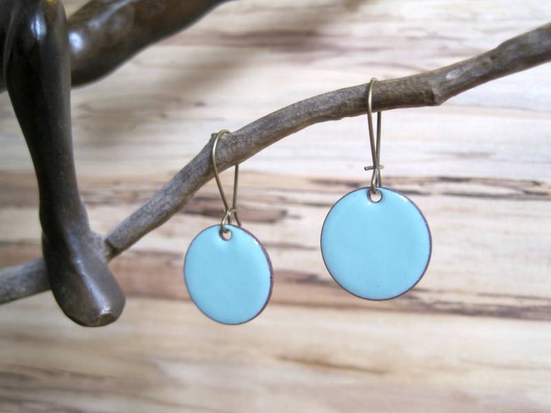 Blaue Ohrringe, Tropfen Ohrhänger, Rotkehlchen Ei Kupfer Emaille Schmuck, Nickelfreie Nieren Ohrringe Blaue Ohrringe, Tropfen Ohrhänger, Rotkehlchen Ei Kupfer Emaille Schmuck, Nickelfreie Nieren Ohrringe von SiftandWinnow