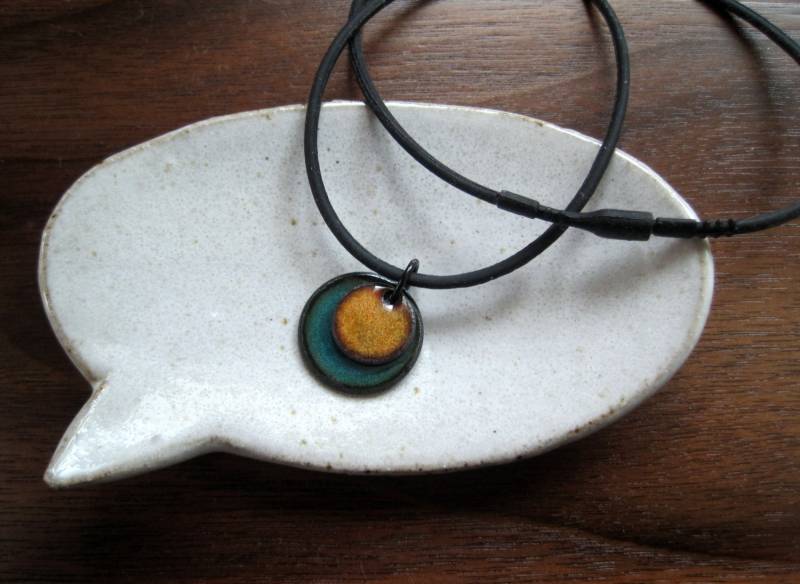 Orange Und Blau Halskette, Handgemachte Kupfer Emaille Schmuck, Ist Dies, Was Sie Dachten Orange Und Blau Halskette, Handgemachte Kupfer Emaille Schmuck, Ist Dies, Was Sie Dachten von SiftandWinnow