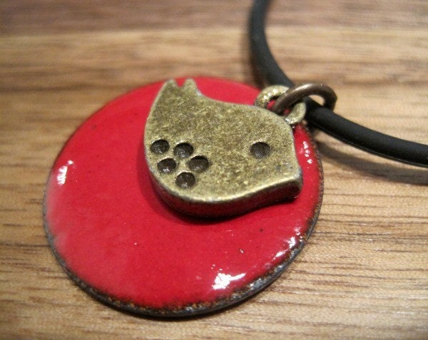 Roter Vogel Halskette, Schmuck, Perfekte Rote Emaille Anhänger, Candy Apple Rot Roter Vogel Halskette, Schmuck, Perfekte Rote Emaille Anhänger, Candy Apple Rot von SiftandWinnow