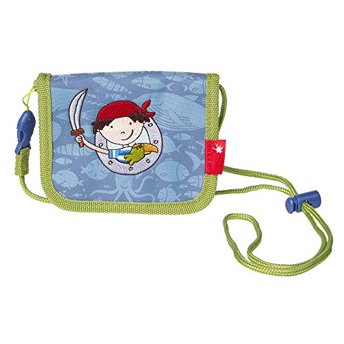 SIGIKID 24938 Brustbeutel Sammy Samoa Mädchen und Jungen Kinder-Portemonnaie empfohlen ab 3 Jahren blau/grün, 12 cm von Sigikid