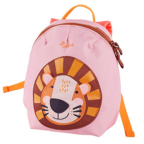 SIGIKID 25227 Mini Rucksack Löwe Kinderrucksack für Krippe, Kita, Ausflüge empfohlen für Mädchen ab 2 Jahren, Rosa/Braun 32 cm von Sigikid