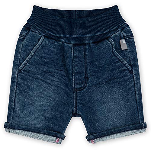 sigikid Baby Jeans Bermuda mit elastischem Ripp-Schlupfbund zum Umschlagen, softe Sweat Denim-Qualität und bequeme Passform, für Jungen, Größe 62 - 98 von Sigikid