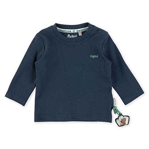 Sigikid Baby-Jungen Langarmshirt aus Bio-Baumwolle T-Shirt, dunkelblau/Uni, 92 von Sigikid