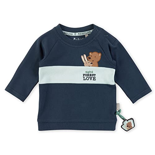 Sigikid Baby-Jungen Langarmshirt aus Bio-Baumwolle T-Shirt, dunkelblau/hellblau, 62 von Sigikid