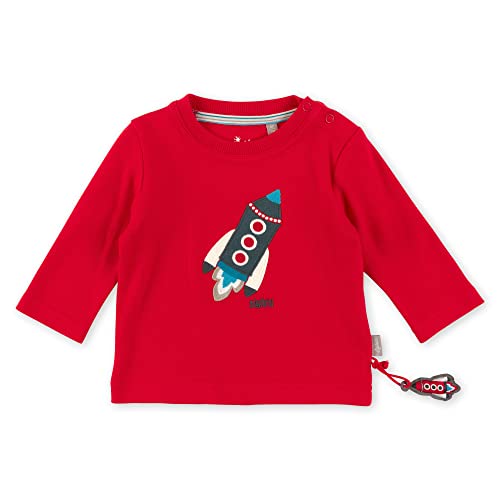 Sigikid Baby-Jungen Langarmshirt aus Bio-Baumwolle T-Shirt, rot/Rakete, 86 von Sigikid