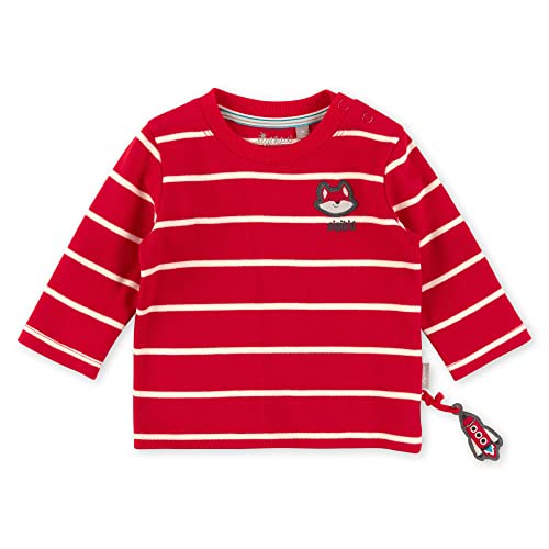 Sigikid Baby-Jungen Langarmshirt aus Bio-Baumwolle T-Shirt, rot-weiß/Geringelt, 62 von Sigikid