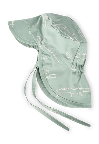 Sigikid Baby - Jungen Schirm-mütze Nackenschutz Uv-Schutz 40+ Mit Bindebändchen Sonnenhut, Grün, 40 EU von Sigikid