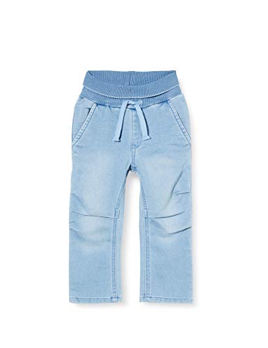 sigikid Baby Jeans mit elastischem Ripp-Schlupfbund zum Umschlagen und Bindebändchen - Softe Sweat Denim-Qualität und bequeme Passform, für Mädchen und Jungen, Größe 62 - 98 von Sigikid