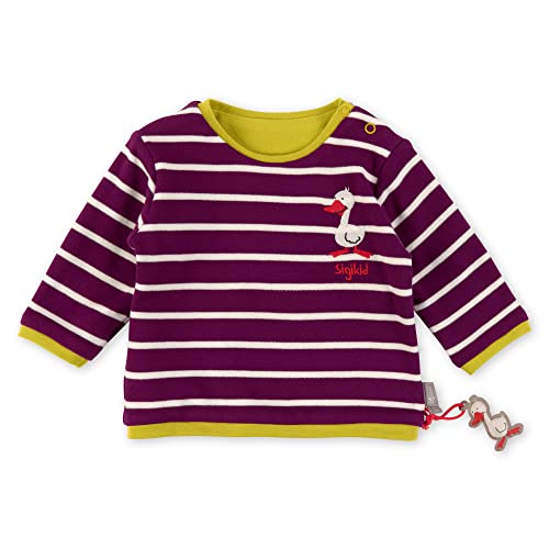 Sigikid Baby-Mädchen Bio-Baumwolle T-Shirt, Lila-gelb/Wendeshirt, 80 von Sigikid