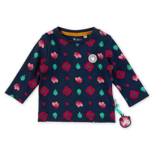 Sigikid Baby-Mädchen Langarmshirt aus Bio-Baumwolle T-Shirt, dunkelblau-rot/geblühmt, 92 von Sigikid