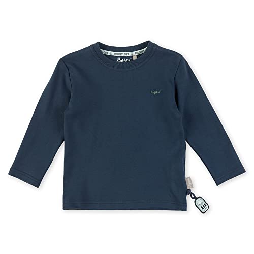 Sigikid Jungen Mini Langarmshirt aus Bio-Baumwolle T-Shirt, dunkelblau/Uni, 110 von Sigikid