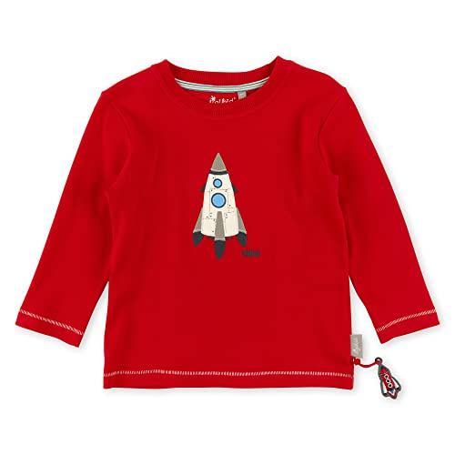 Sigikid Jungen Mini Langarmshirt aus Bio-Baumwolle T-Shirt, rot/Rakete, 128 von Sigikid