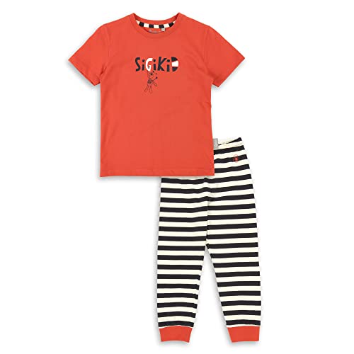 Sigikid Jungen Sigikid aus Bio-baumwolle für Mini Mädchen & Jungen in Den Größen 86 Bis 128 Pyjamaset, Rot Schwarz-weiß, 122 EU von Sigikid