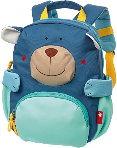 SIGIKID 24918 Kinderrucksack Bär, Kindergarten-Rucksack: robust, leicht, kindgerecht, für Kita, Krippe, Ausflüge, Freizeit, für Kinder von 2 - 5 Jahren, Blau/Bär 26x22x15 cm, 5,2 l von Sigikid