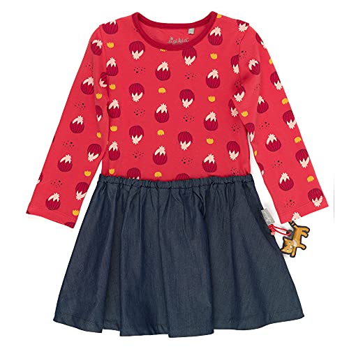 Sigikid Mädchen Kleid Kinderkleid, Rot-Print/Blau, 98 von Sigikid