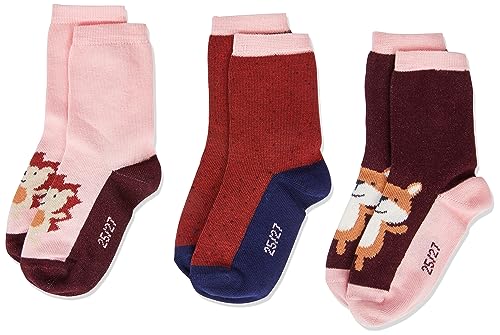 Sigikid Mädchen Mini Set 3er Autumn Forest Klassische Socken, rot/rosa, 28/30 von Sigikid