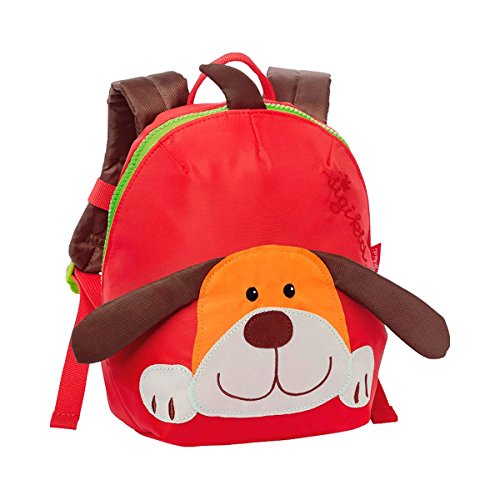 SIGIKID 24219 Mini Rucksack Hund Kinderrucksack für Krippe, Kita, Ausflüge empfohlen für Mädchen und Jungen ab 2 Jahren, Rot/Braun 26 cm von Sigikid