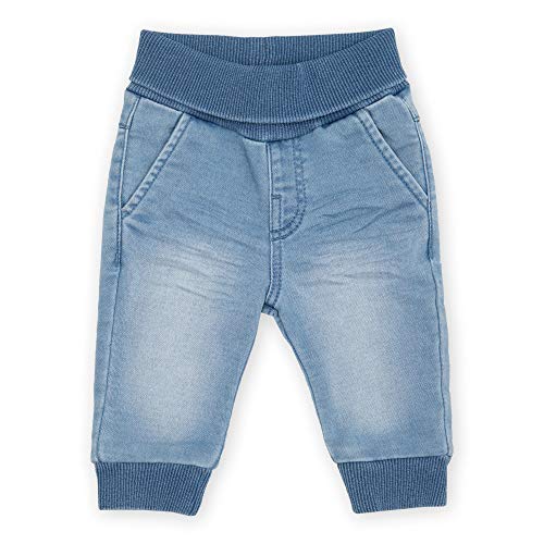 sigikid Baby Jeans mit Schlupfbund zum Umschlagen und Beinbündchen aus elastischem Ripp - Softe Sweat Denim-Qualität und bequeme Passform, für Mädchen und Jungen, Größe 62 - 98 von Sigikid