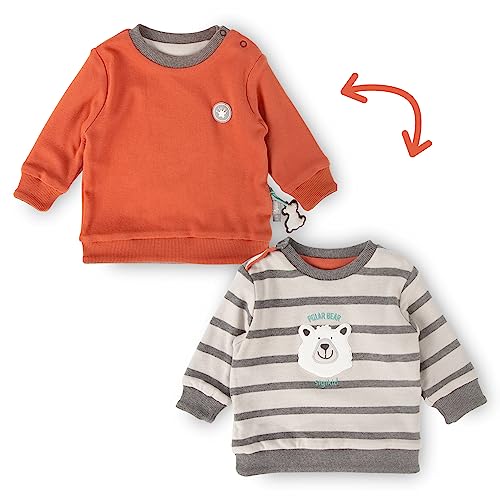 sigikid Baby-Jungen Polar Expedition Wendeshirt, rot/grau gestreift, 62 von Sigikid