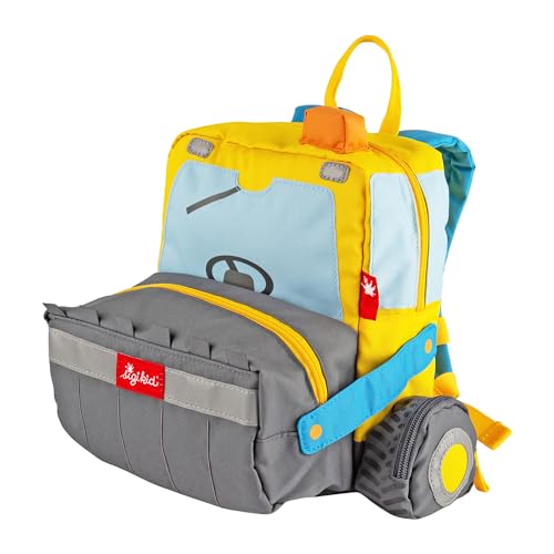 sigikid Kinderrucksack Radlader, Kindergarten-Rucksack: robust, leicht, kindgerecht, für Kita, Krippe, Ausflüge, Freizeit, für Kinder von 2-5 Jahren, Gelb/Radlader von Sigikid