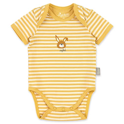 sigikid Unisex Baby Kurzarm aus Bio-Baumwolle für Neugeborene Mädchen & Jungen in den Größen 50 bis 68 Unterwäsche Body für Babys, gelb von Sigikid