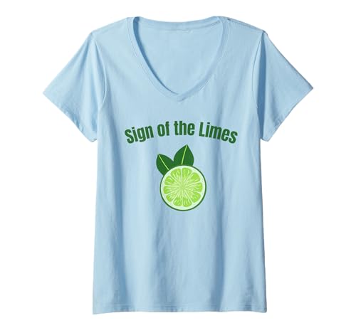 Damen Sign of the Limes Funny Summer Party Meme Joke Humor T-Shirt mit V-Ausschnitt von Sign of the Limes Funny Vacation Gifts & Tees