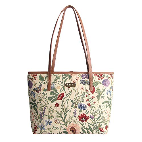 Frauen Modische Tragetasche Damenhandtasche Einkaufstasche Umhängetasche von Signare/ Tapisserie Schultertasche/ Morning Garden COLL-MGD von Signare