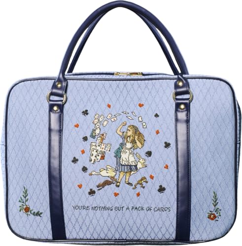 Signare Alice im Wunderland Tea Party Tapisserie-Kabinentasche, Vintage-inspiriertes Design, Blau (Alice im Wunderland Tea Party, Cabin-AIW-CARD), Alice im Wunderland Tea Party von Signare