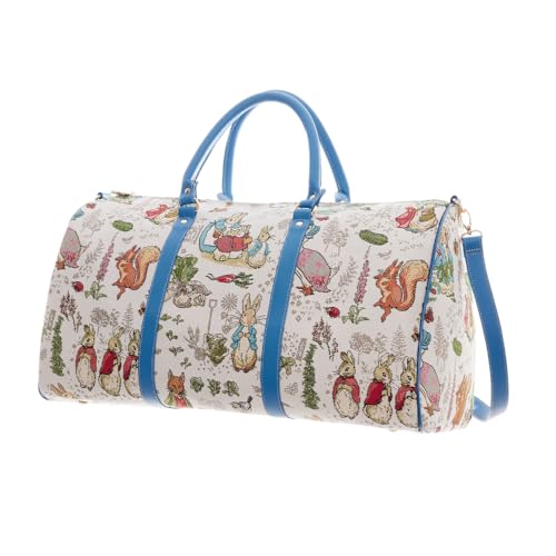 Signare Beatrix Potter Collection Große Seesack mit Peter-Hasen-Design, geräumige Reisetasche für Wochenende und Übernachtung, Gobelin-Reisetasche für Damen von Signare