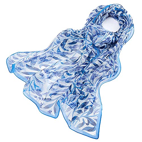 Signare Damen Schal aus 100% Seide, leicht und weich, mit William Morris Design (Weidenzweig) von Signare