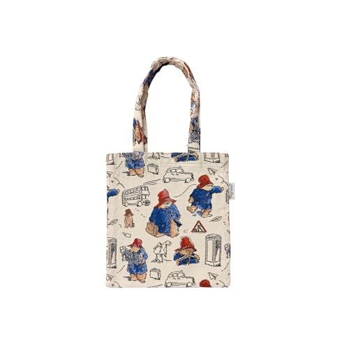 Signare Flaches Mini-Tragetasche, Gobelin-Design, Motiv: Paddington Bear von Signare