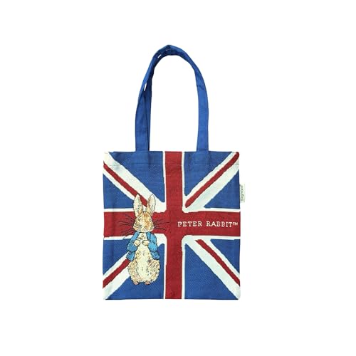 Signare Flaches Mini-Tragetasche, Gobelin-Design, Motiv: Union Jack Peter Rabbit) von Signare