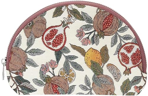Signare Gobelin-Kosmetiktasche, Make-up-Tasche für Damen, Blumenmuster, Granatapfel und Zitrone, COSM-POMEGRA von Signare