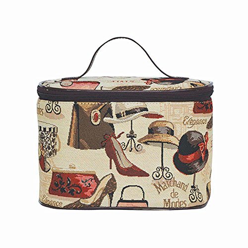 Signare Gobelin-Kulturbeutel, Make-up-Tasche für Damen, mit Gartenblumen und Kreaturen, Boutique von Signare