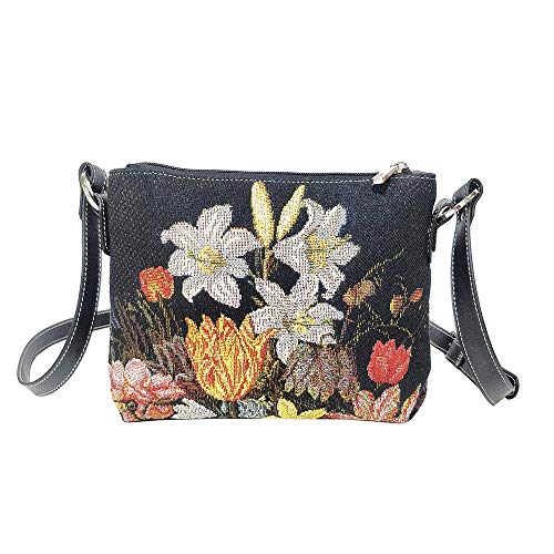 Signare Gobelin-Tasche für Frauen mit stilvoller Blume, lizenziert von National Gallery London (Crossbody Bag; XB02-ART-AB-STILL) von Signare