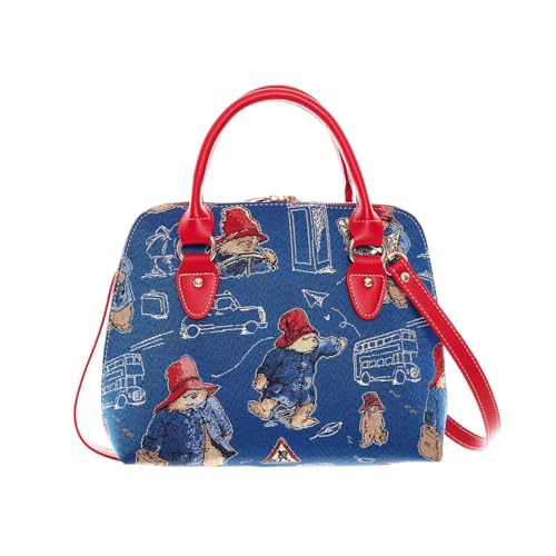 Signare Gobelin-Tasche mit Tragegriff oben, Crossboday-Tasche und Schultertasche, Paddington Blue, One Size von Signare