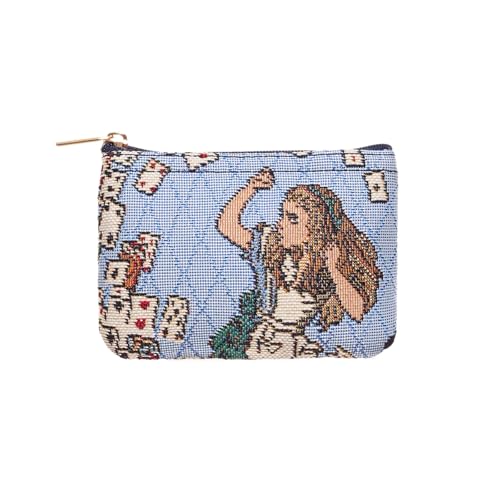 Signare Mini-Münzgeldbörse mit Reißverschluss, Motiv: Alice im Wunderland, Motiv: Nothing but Cards von Signare