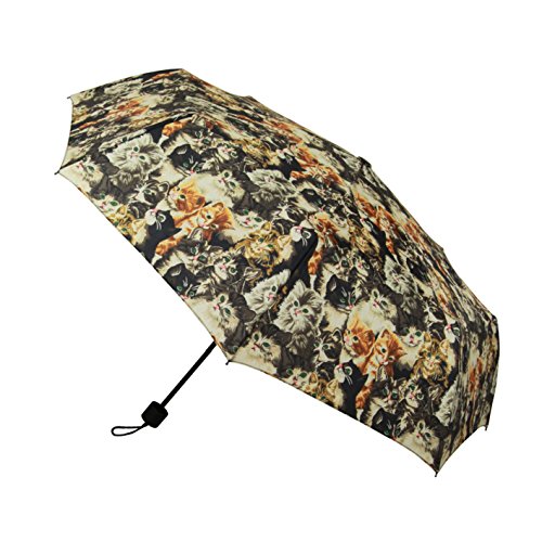 Signare Mode Kompakte Regenschirm Faltbarer Regenschirm fur Damen Stil Modell Katze von Signare