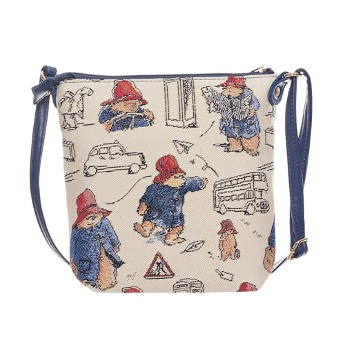 Signare PADDINGTON BEAR Schultertasche, Umhängetasche, niedlich, kleine Tasche für Damen, beige, small von Signare