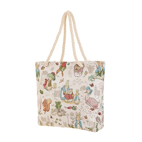 Signare Strandtasche aus Wandteppich, Seilgriff und Reißverschluss (Strand), Peter Rabbit, One Size von Signare